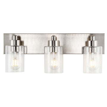 Irving Seeded Glass/Iron Modern Contemporary LED Vanity Light - JONATHAN Y